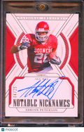 Adrian Peterson 2025 National Treasures Auto Autograph 4/25 Oklahoma Sooners