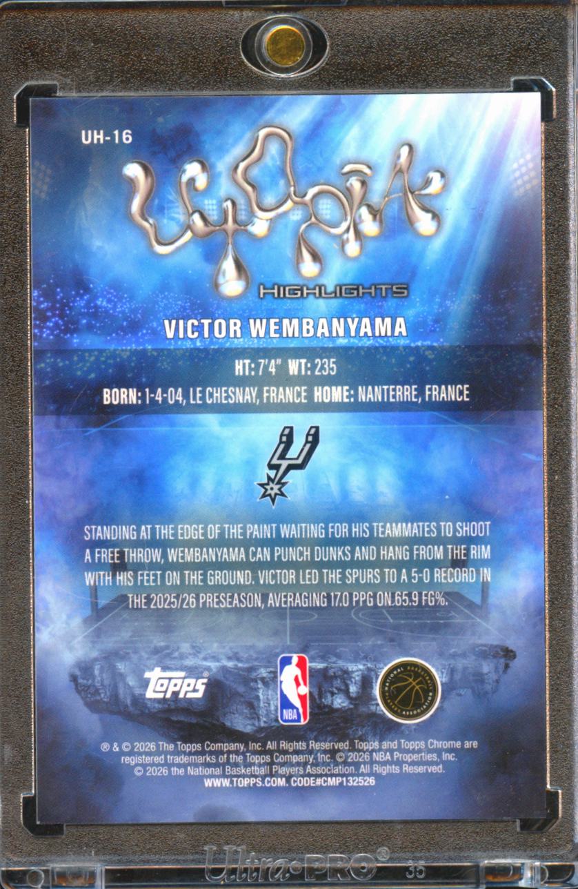 Victor Wembanyama 2025-26 Topps Chrome Cactus Jack Utopia Green 24/99 Spurs