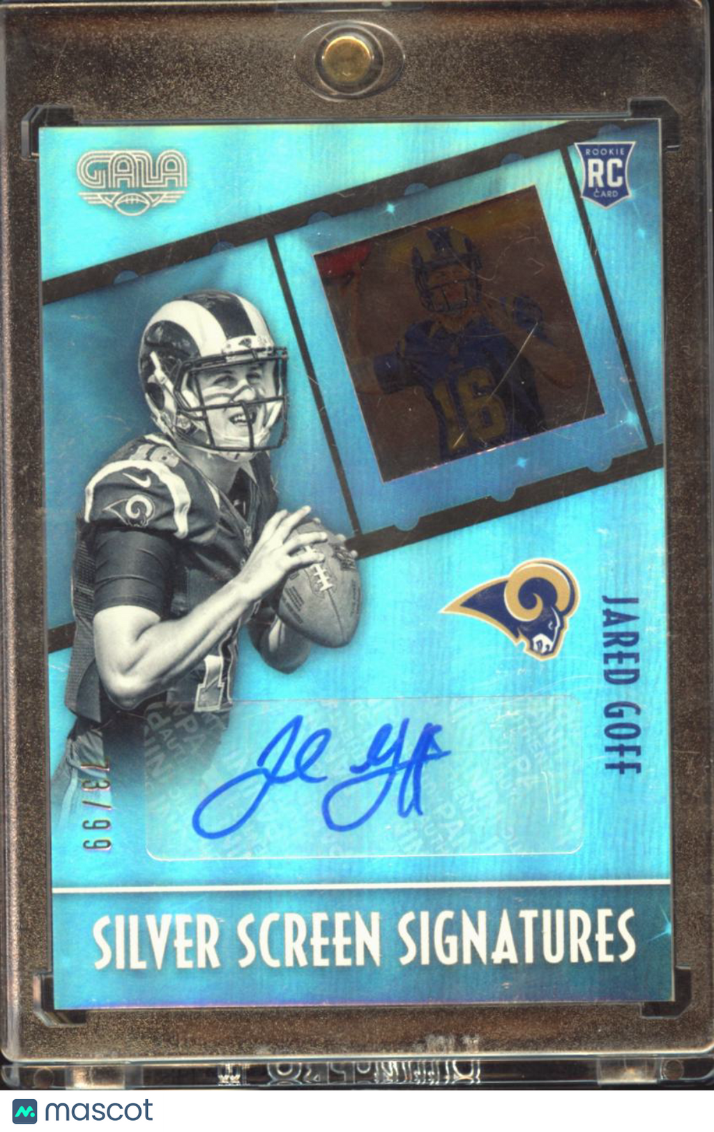 Jared Goff 2016 Panini Gala Auto Autograp RC Rookie 73/99 LA Rams Lions