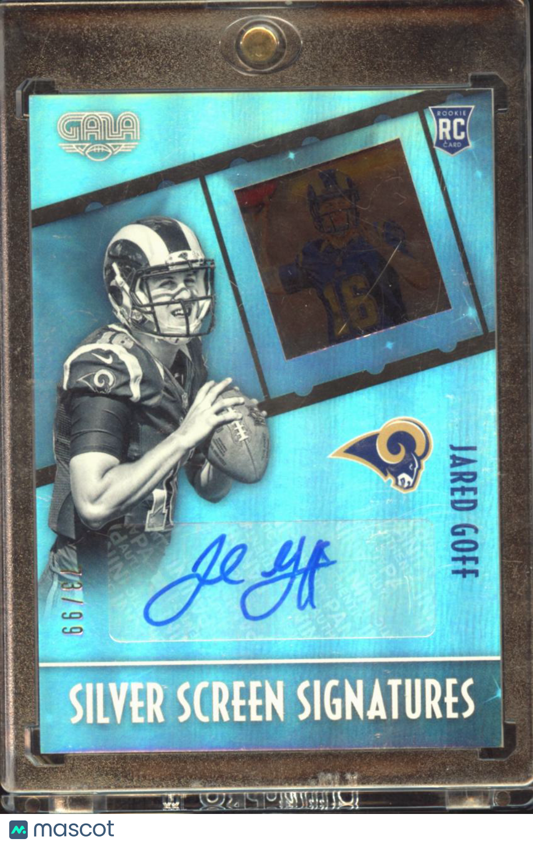 Jared Goff 2016 Panini Gala Auto Autograp RC Rookie 73/99 LA Rams Lions