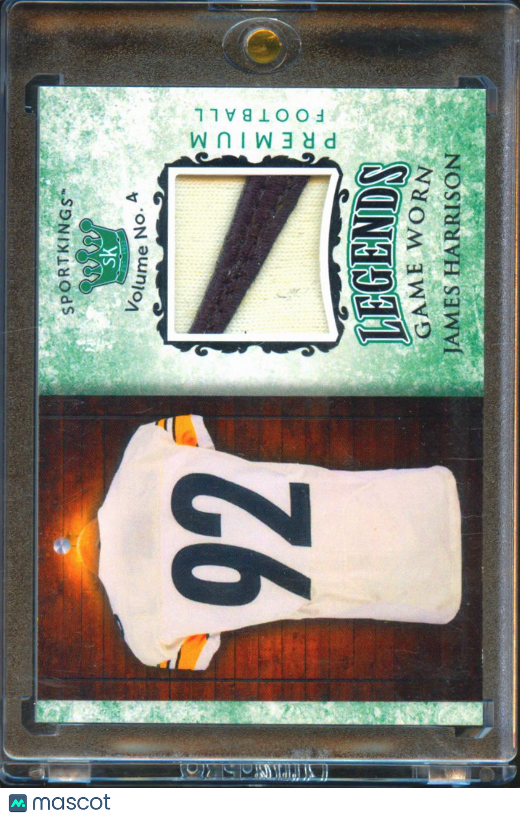 James Harrison Sportkings Game Worn Nike Swoosh Patch 2/5 Pittsburgh Steelers