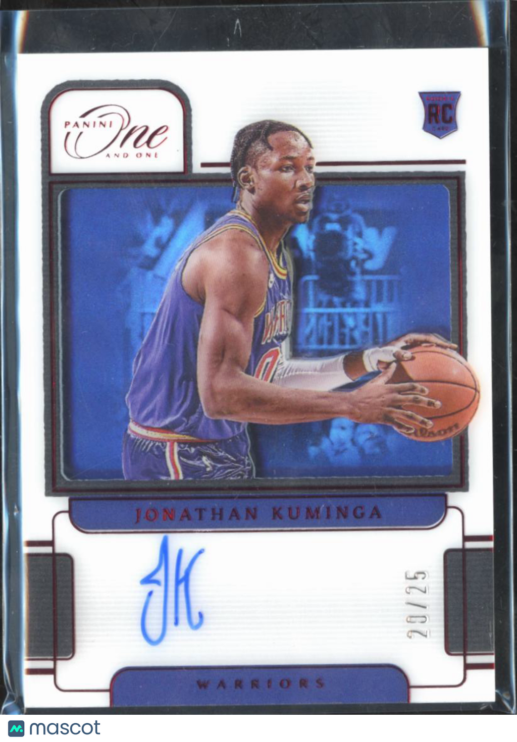Jonathan Kuminga 2021-22 Panini One and One Auto Autogrpah RC 20/25 Warriors