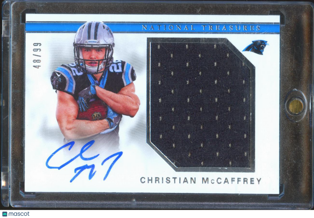 Christian McCaffrey 2017 National Treasures Auto Autograph Patch RC /99 Panthers