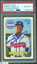 Ronald Acuna Jr. 2018 Topps Heritage Auto Autograph RC Atlanta Braves PSA DNA 10