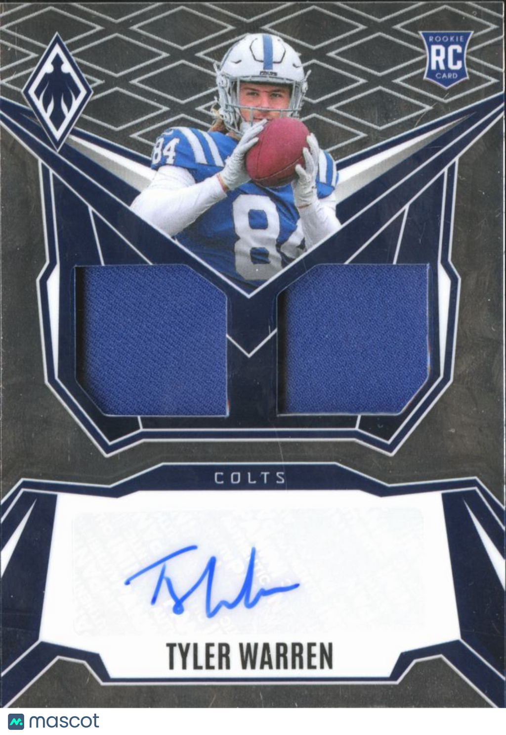 Tyler Warren 2025 Phoenix Auto Autograph Patch RC 88/249 Indianapolis Colts