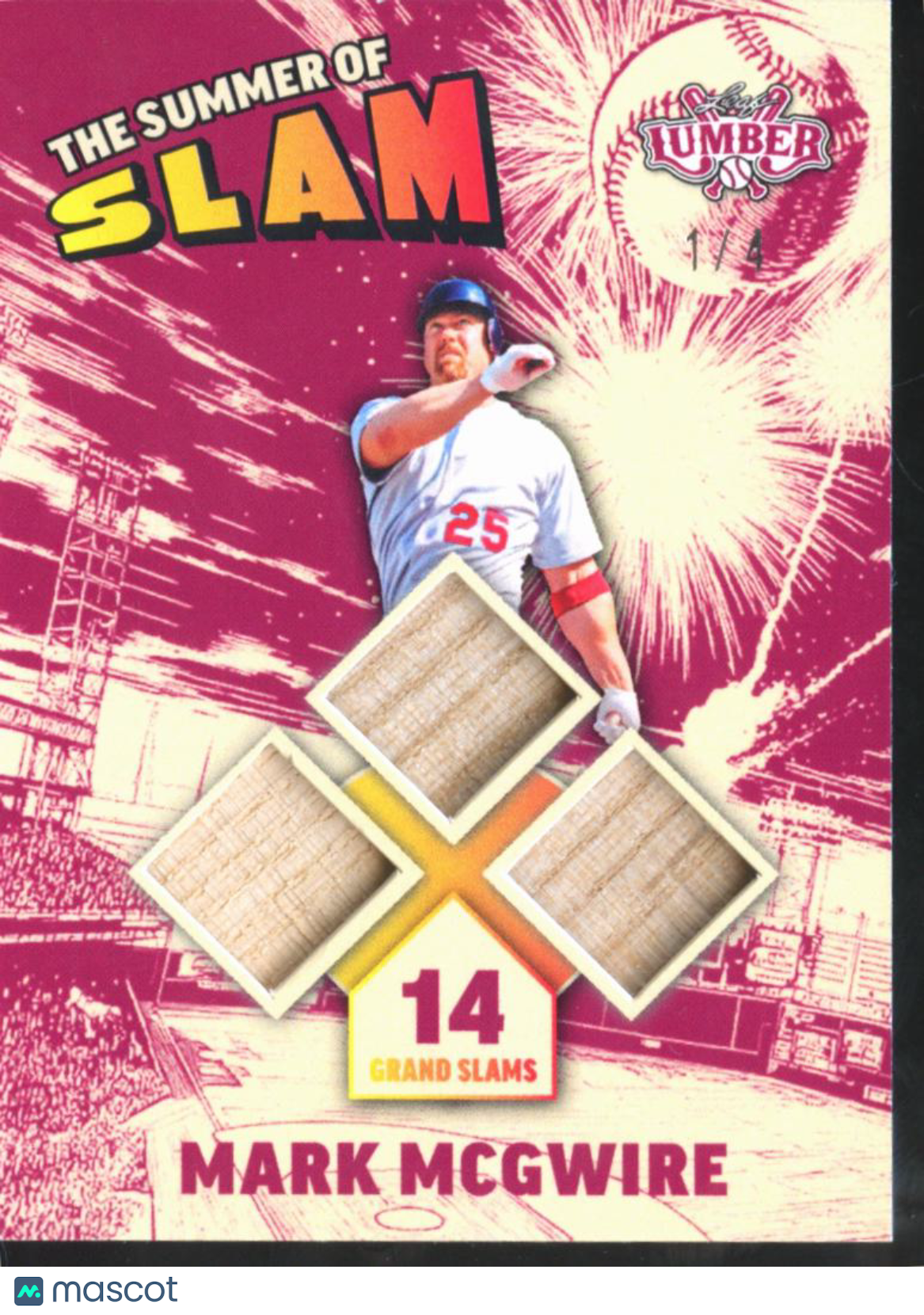 Mark McGwire 2025 Leaf Lumber Game Used Bat 1/4 St. Louis Cardinals