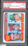 Rollie Fingers 1969 Topps AL Rookie RC Oakland Athletics #597 PSA 8