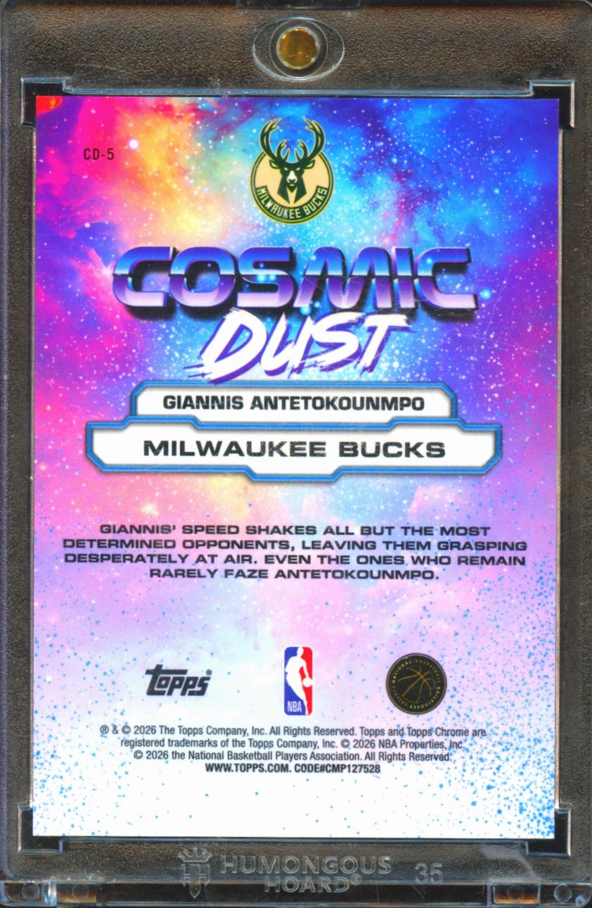 Giannis Antetokounmpo 2026 Topps Chrome Cosmic Dust SSP CASE HIT Milwaukee Bucks