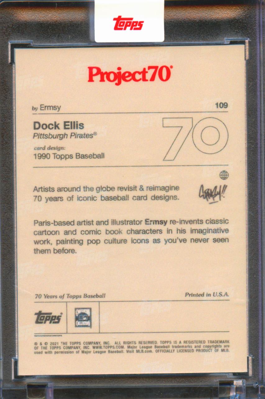 Dock Ellis 2021 Topps Project70 By Ermsy #109 Pittsburgh Pirates