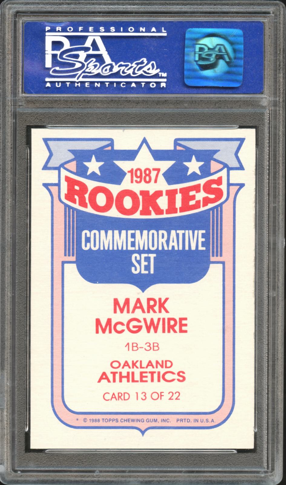 Mark Mcgwire 1988 Topps Glossy Rookies PSA 8