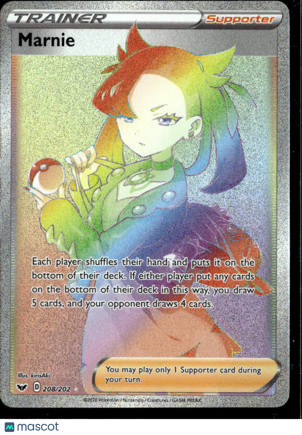 Marnie 2021 Shining Fates Rainbow Secret Rare SR #208/202