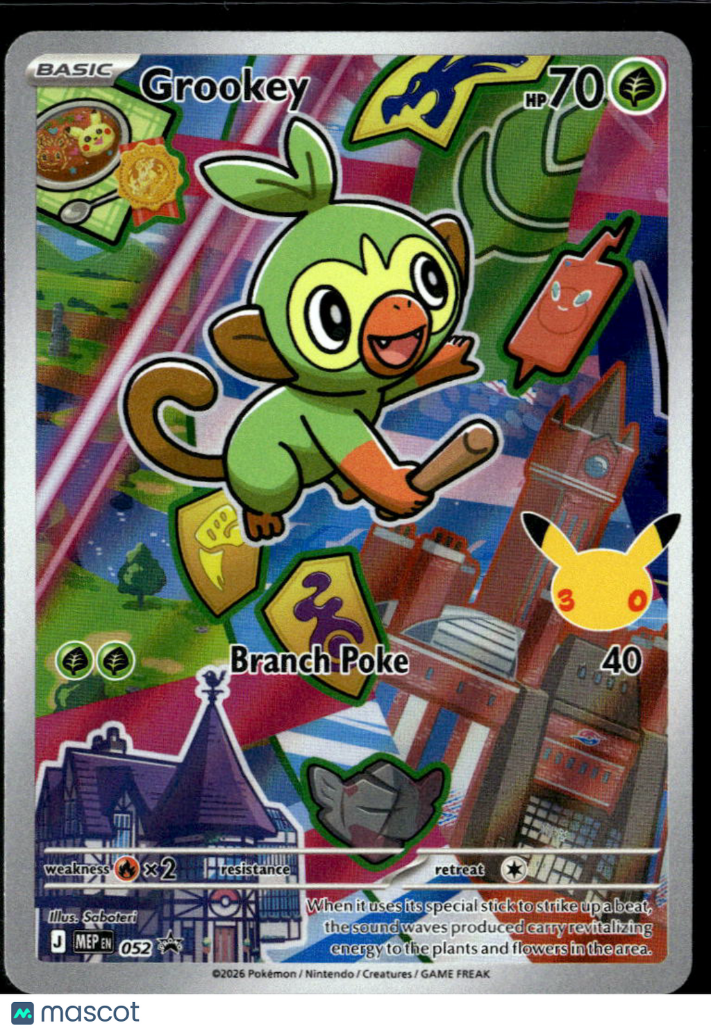 Grookey 2026 Mega Evolution – Ascended Heroes Holo Illustration Rare #052