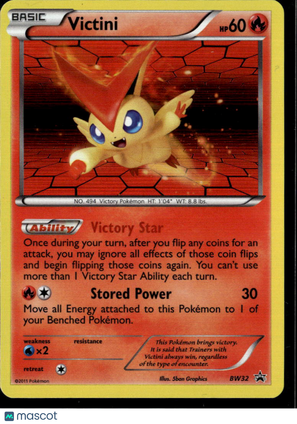 Victini 2011 Black & White Holo Black Star Promo #BW32