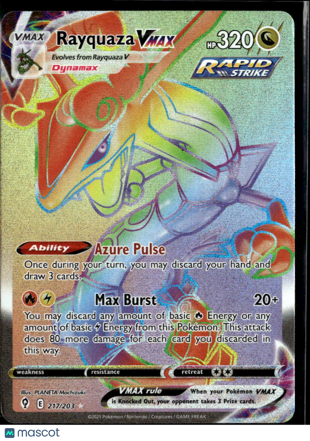 Rayquaza VMAX 2021 Evolving Skies Holo Secret Rare #217/203