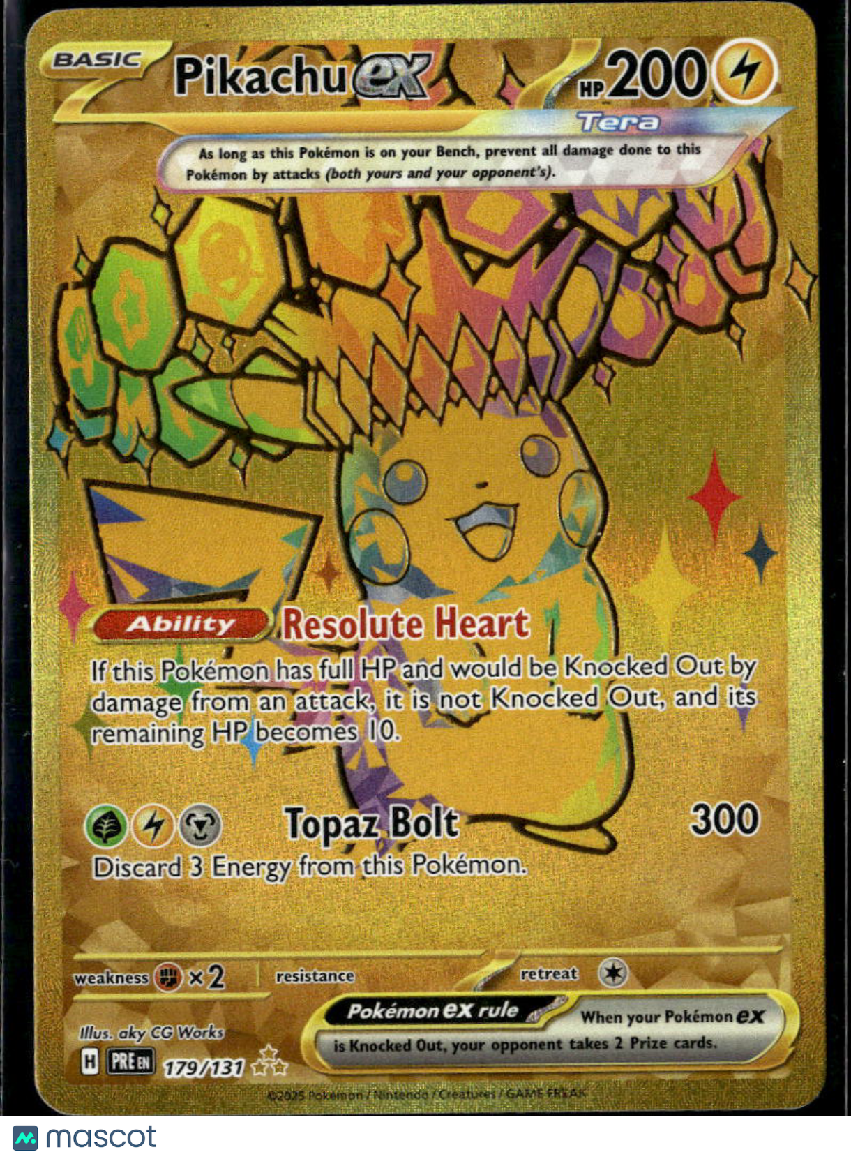 Pikachu EX 2025 Prismatic Evolutions Holo Secret Rare HR #179/131