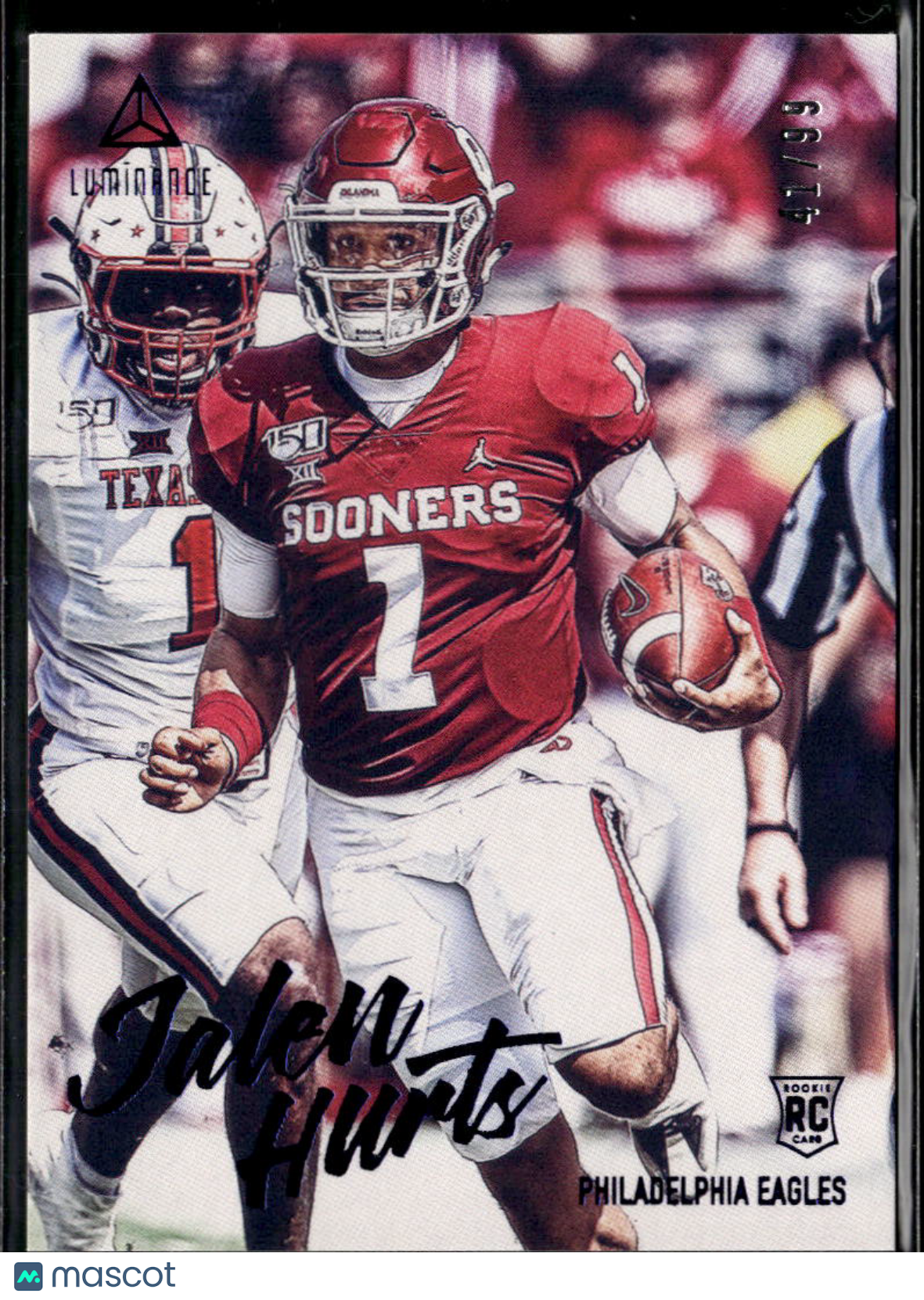 Jalen Hurts 2020 Panini Luminance Football RC /99 Philadelphia Eagles