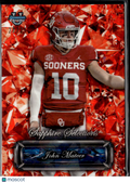 John Mateer 2025 Bowman Chrome Sapphire Selections Orange 21/25 Oklahoma Sooners