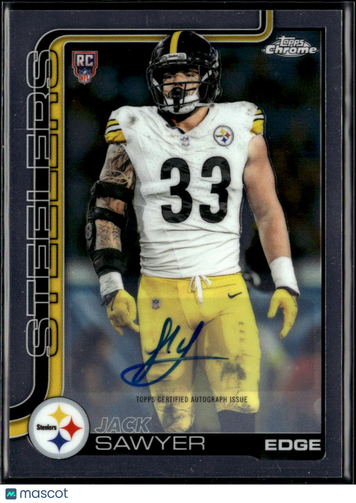 Jack Sawyer 2025 Topps Chrome RC Auto Pittsburgh Steelers