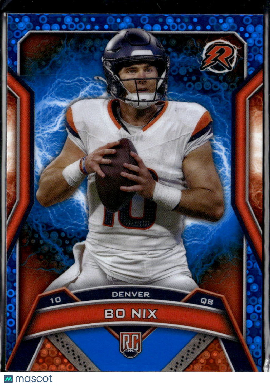 Bo Nix 2025 Topps Resurgence Blue Disco Refractor Rookie RC Denver Broncos