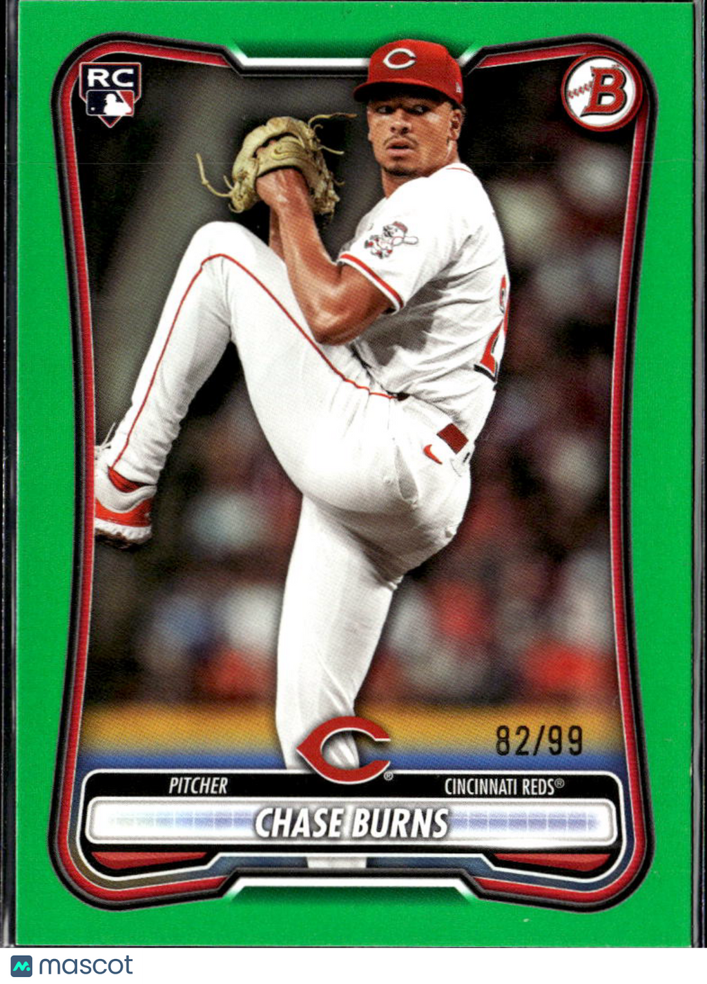 Chase Burns 2026 Topps Bowman RC Green /99 Cincinnati Reds