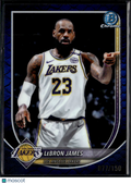 LeBron James 2025 Bowman Chrome Blue Reptilian 77/150 Los Angeles Lakers