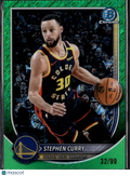 Stephen Curry 2025 Bowman Chrome Green Shimmer 32/99 Golden State Warriors