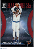 Carmelo Anthony 2024 Optic Raining 3s Red Prizm 1/99 New York Knicks