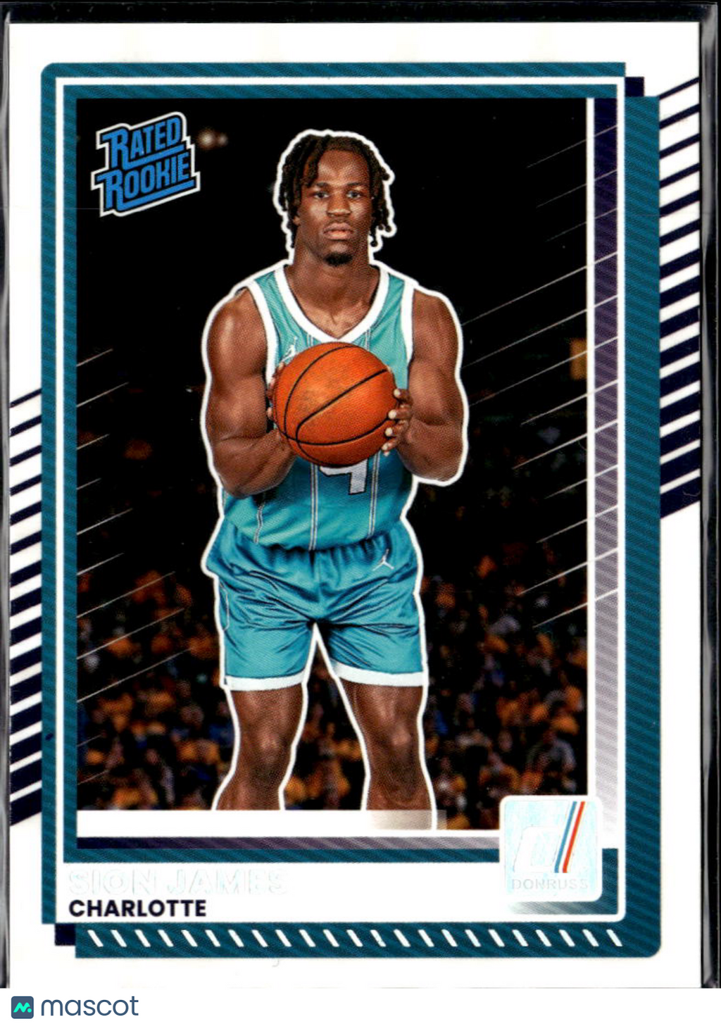 Sion James 2025 Donruss Rated Rookie RC SSP White Diamond Charlotte Hornets