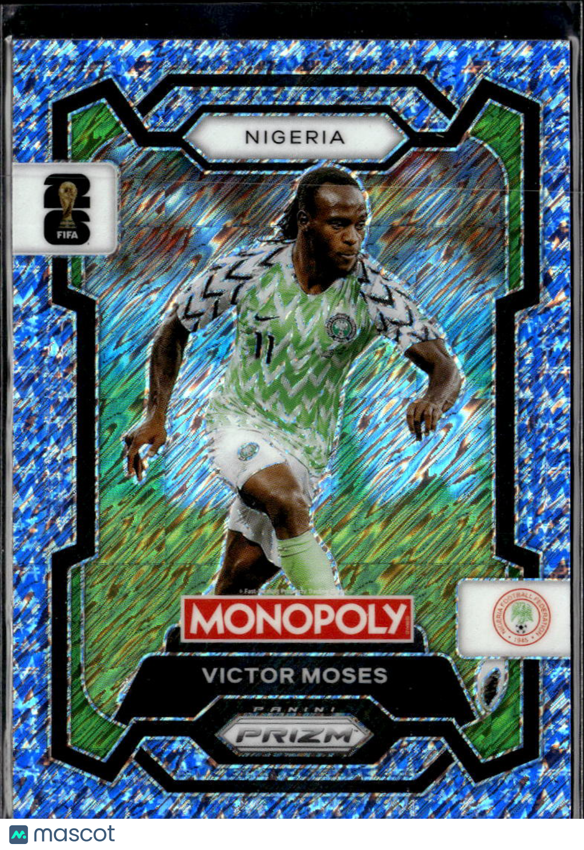 Victor Moses 2026 Prizm Monopoly FIFA World Cup Blue Shimmer SSP 6/10 Nigeria