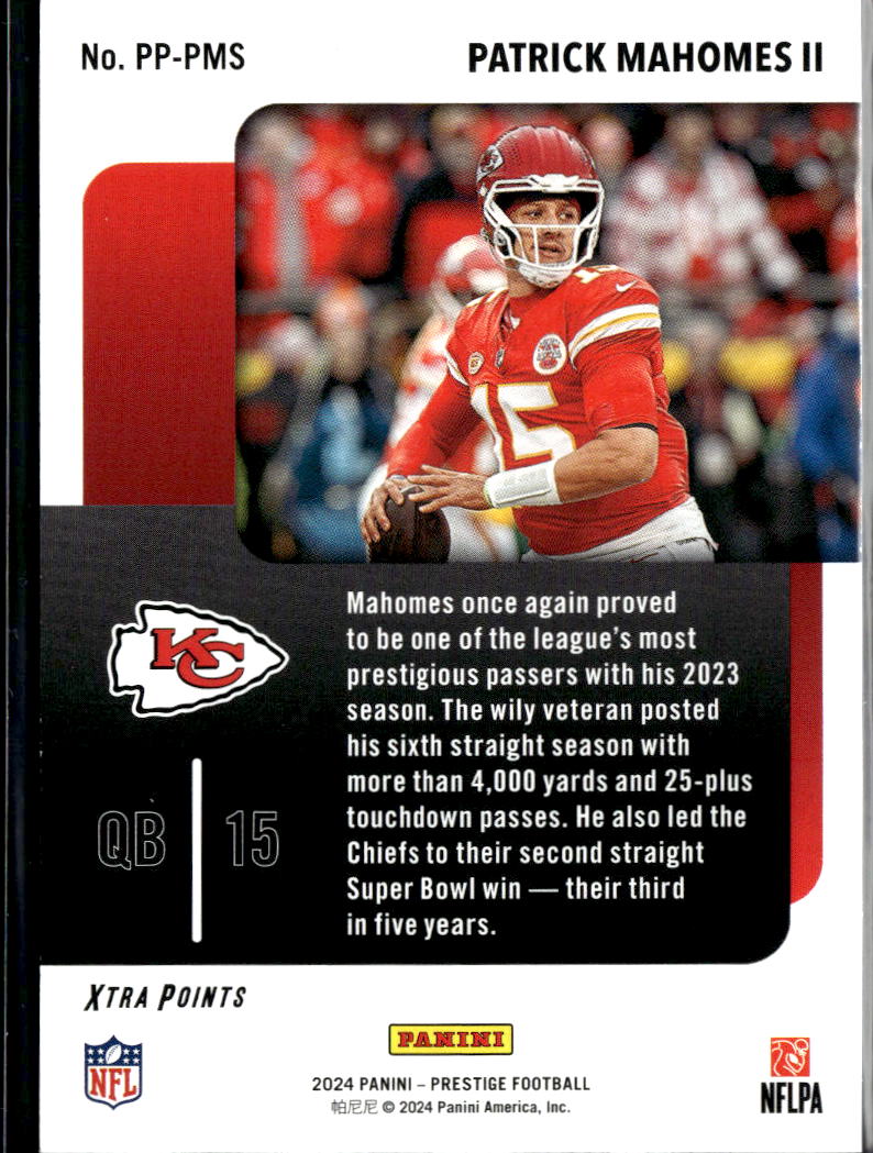 Patrick Mahomes II 2024 Prestige Prestigious Pros BLUE 110/249 KC Chiefs