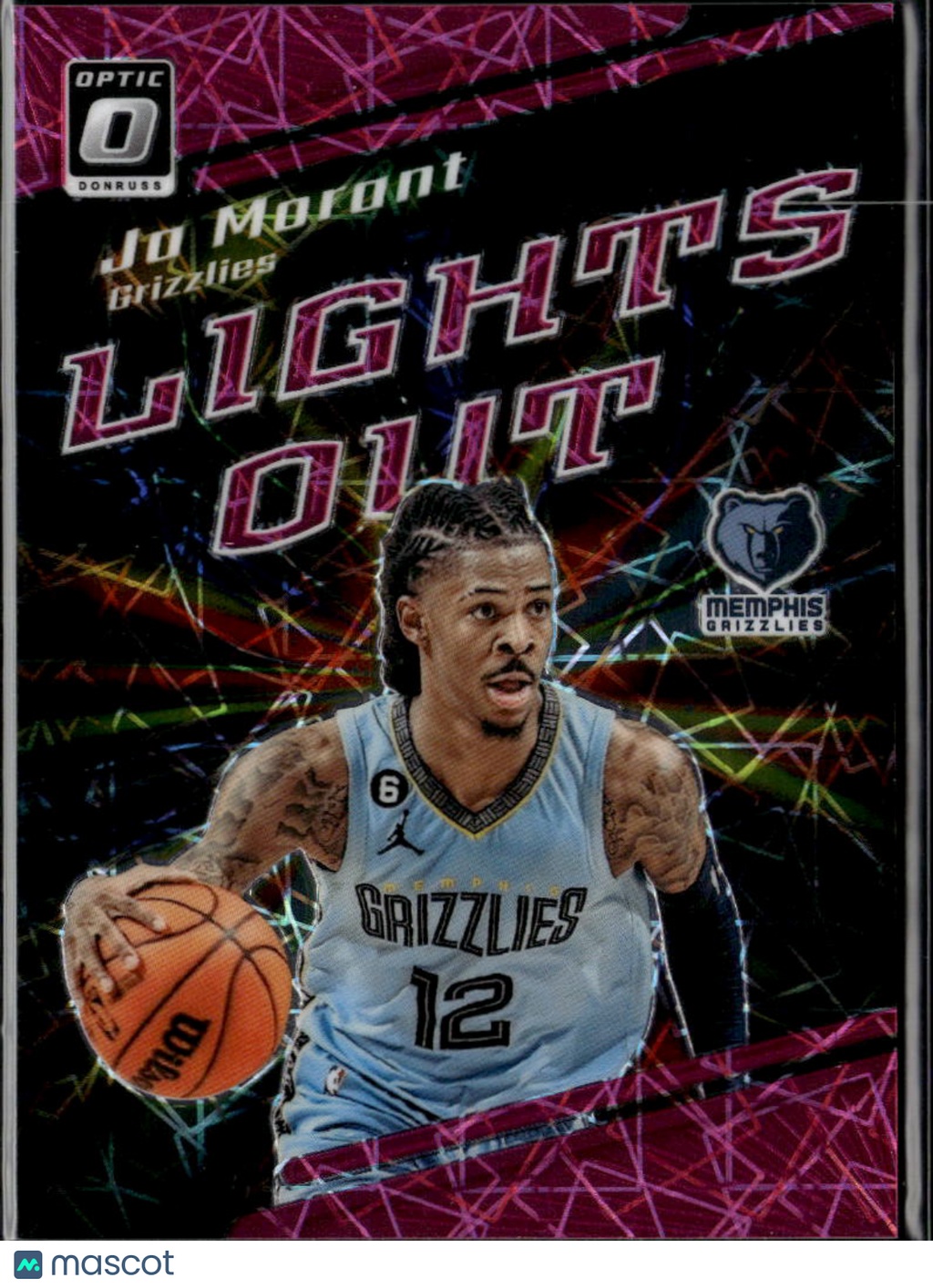 Ja Morant 2023-24 Optic Lights Out Pink Velocity Prizm 8/79 Memphis Grizzlies