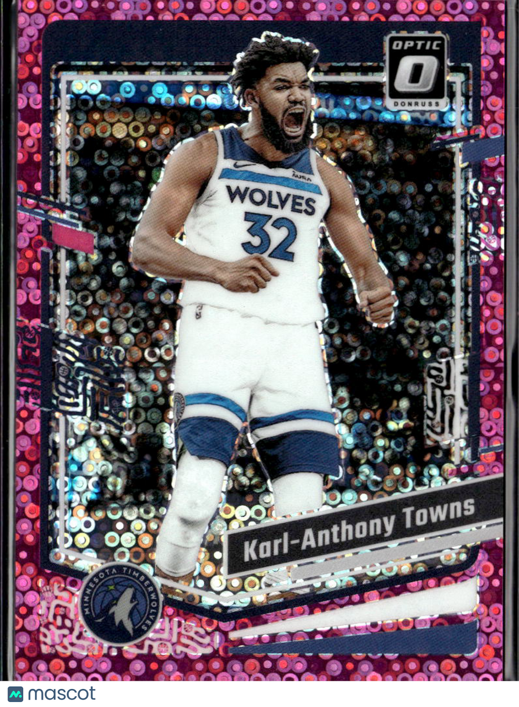 Karl-Anthony Towns 2023-24 Optic Pink Disco 9/25 Minnesota Timberwolves