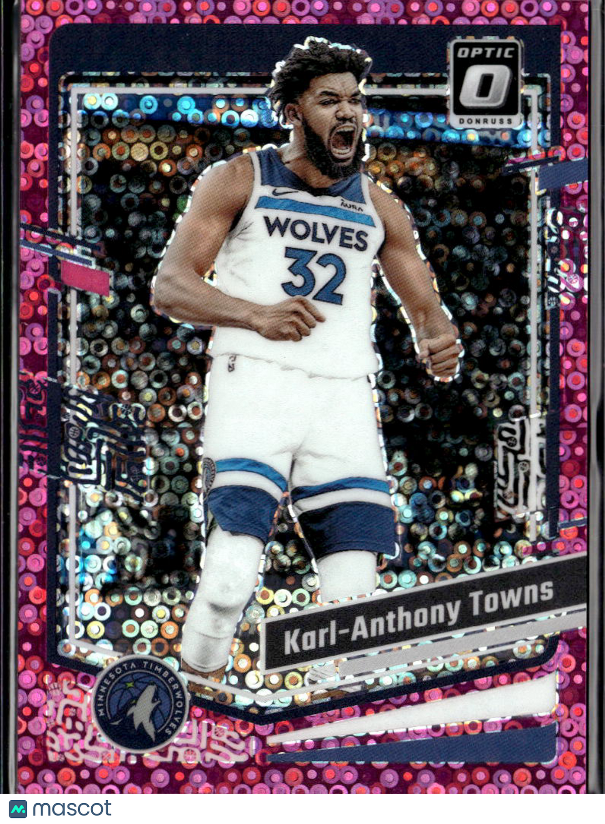 Karl-Anthony Towns 2023-24 Optic Pink Disco 9/25 Minnesota Timberwolves