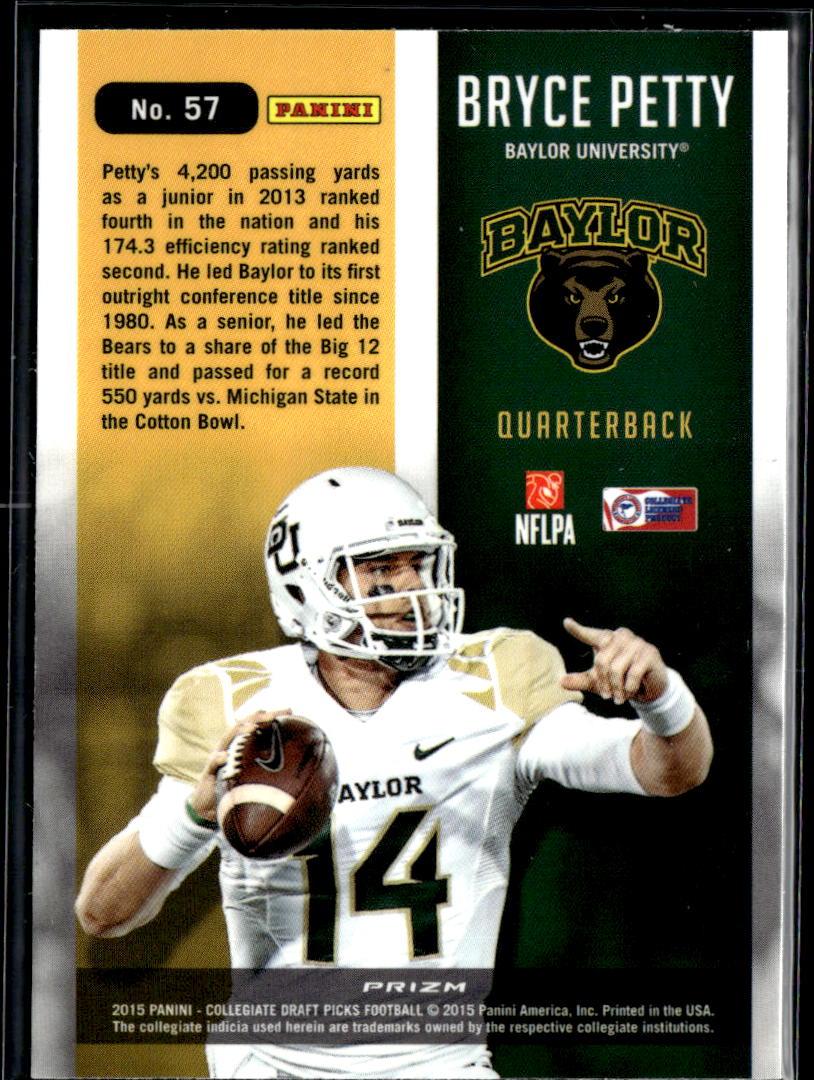 Bryce Petty 2015 Prizm Collegiate Draft Picks Stained Glass SSP Baylor Bears