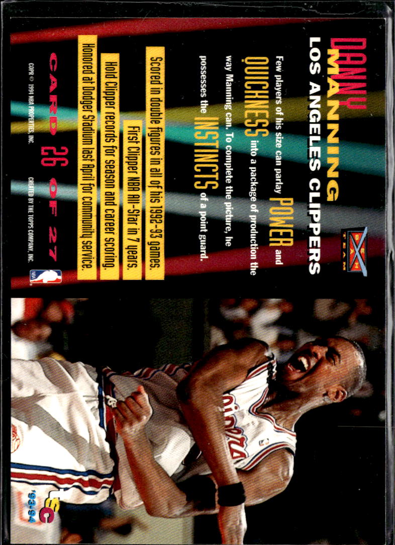 Danny Manning 1994 Topps Stadium Club Beam Team Los Angeles Clippers