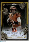 Joe Burrow 2025 Topps Chrome Fortune 15 GOLD Refractor 2/50 Cincinnati Bengals