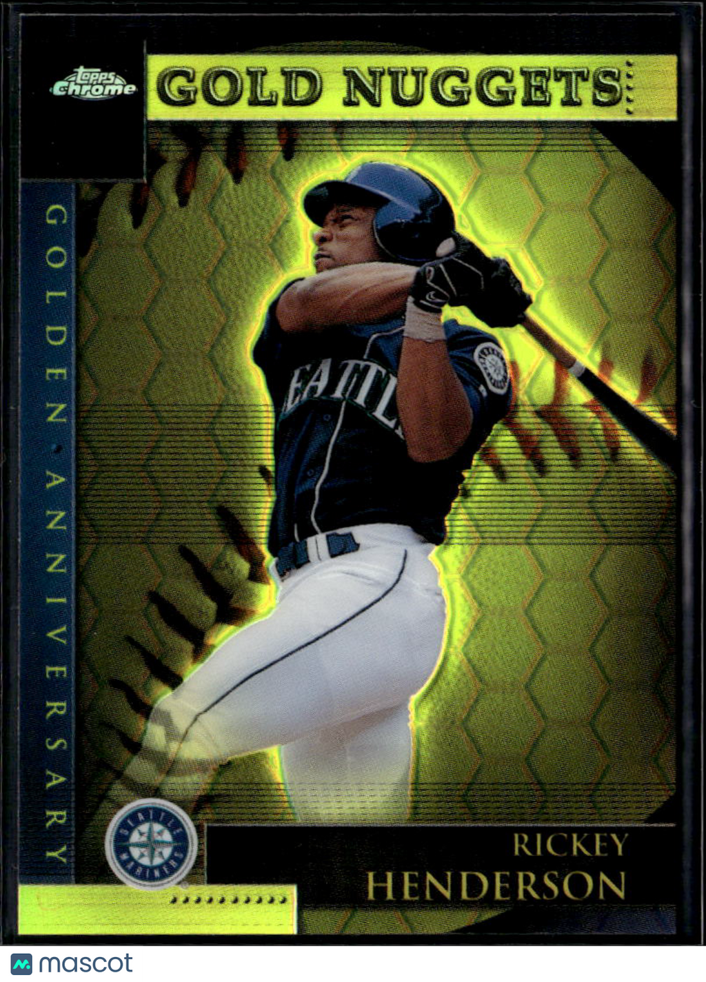 Rickey Henderson 2001 Topps Chrome Gold Nuggets Refractor Seattle Mariners