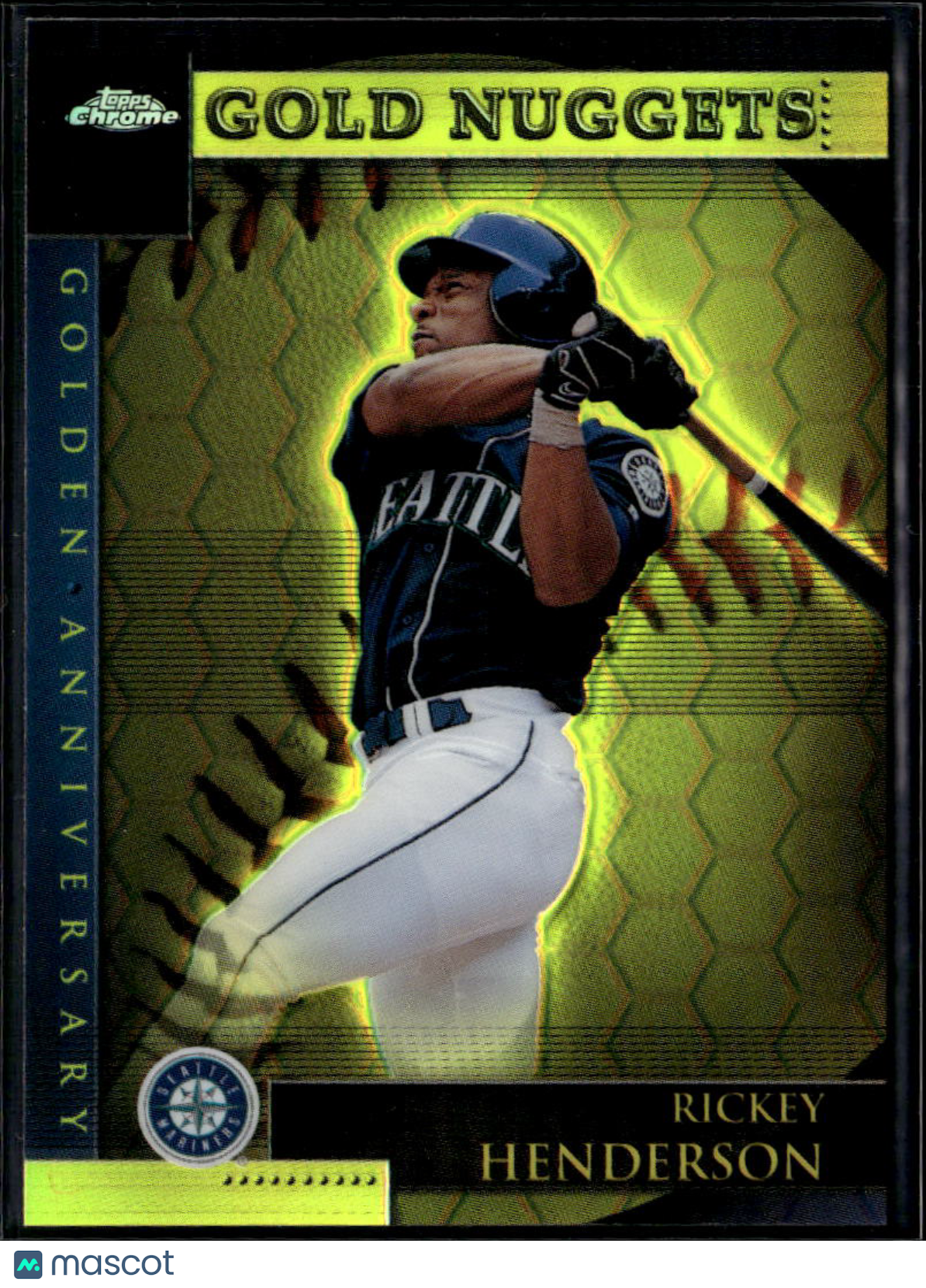 Rickey Henderson 2001 Topps Chrome Gold Nuggets Refractor Seattle Mariners
