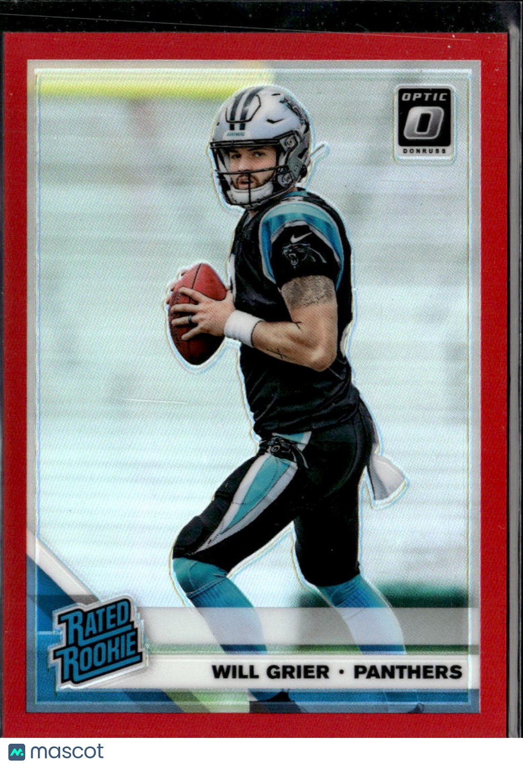 Will Grier 2019 Optic Rated Rookie RC Red Prizm 49/99 Carolina Panthers