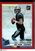 Will Grier 2019 Optic Rated Rookie RC Red Prizm 49/99 Carolina Panthers