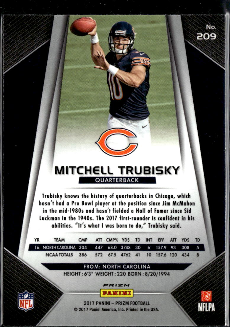 Mitchell Trubisky 2017 Panini Prizm RC Chicago Bears