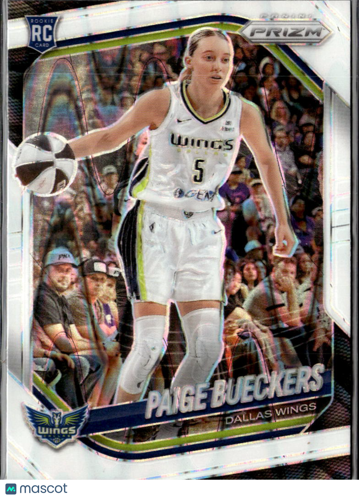 Paige Bueckers 2025 Prizm White Shock Prizm Rookie RC Dallas Wings