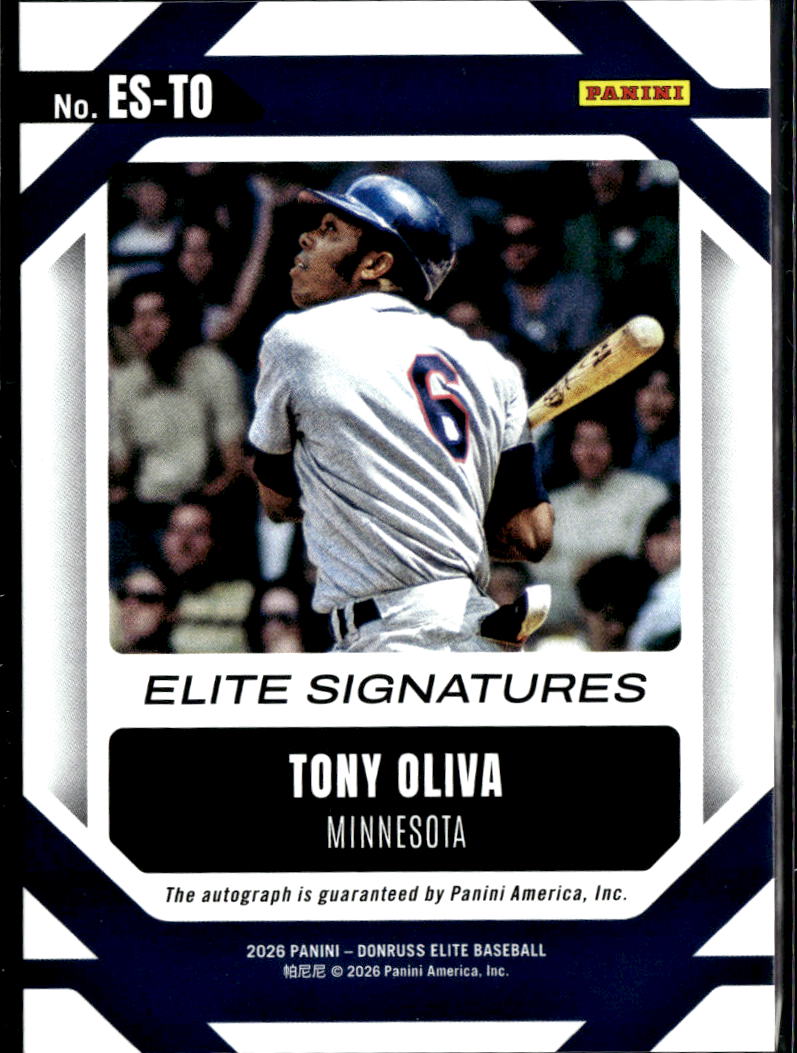Tony Oliva 2026 Elite Signatures Auto Autograph 56/149 Minnesota Twins