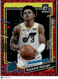 Keyonte George 2023-24 Optic Rated Rookie Red Disco 19/75 Utah Jazz