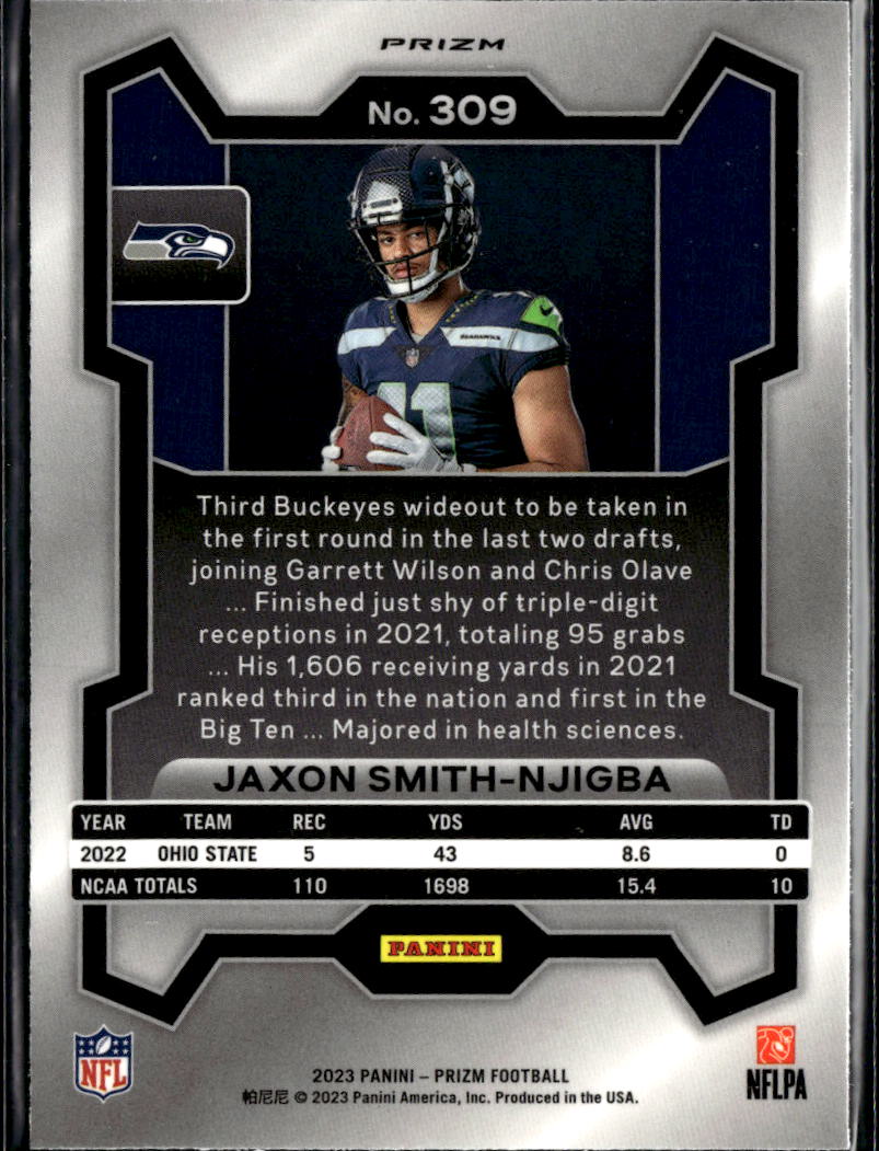 Jaxon Smith-Njigba 2023 Panini Prizm RC Green Seattle Seahawks