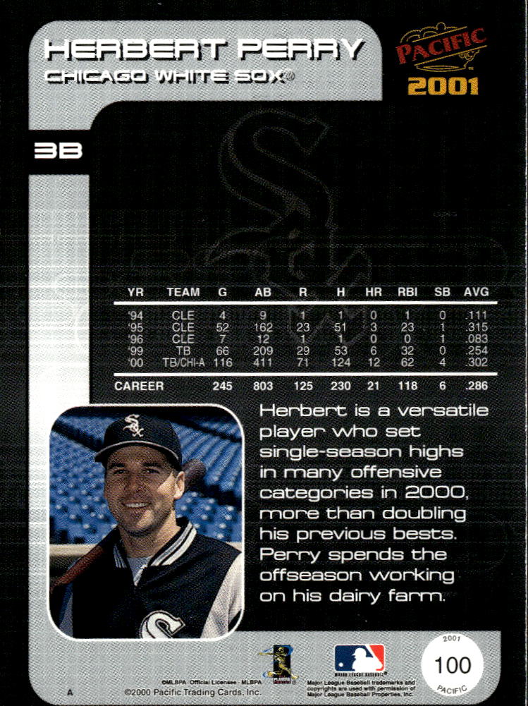 Herbert Perry 2000 Pacific Premiere Date 33/36 Chicago White Sox