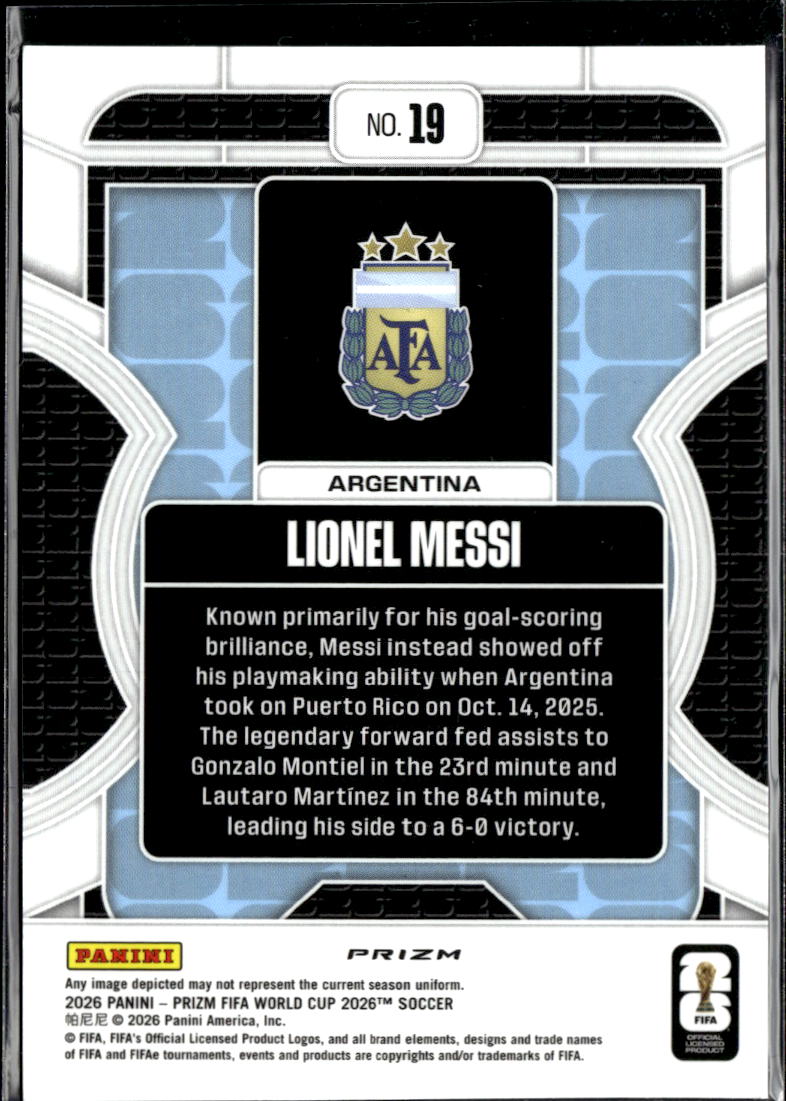 Lionel Messi 2026 Prizm Phenomenon Silver Wave Prizm Argentina