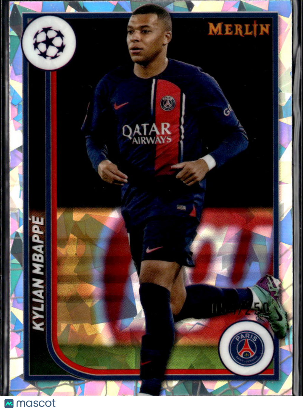 Kylian Mbappe 2024 Topps Merlin Atomic Refractor 54/250 Paris Saint-Germain