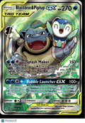 Blastoise & Piplup GX 2019 Cosmic Eclipse Holo Rare #215/236