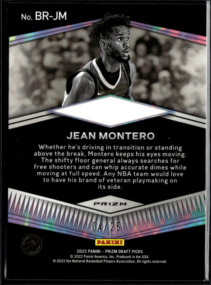 Jean Montero 2022 Prizm Draft Brilliance Mojo Pizm 4/25 Overtime City Reapers